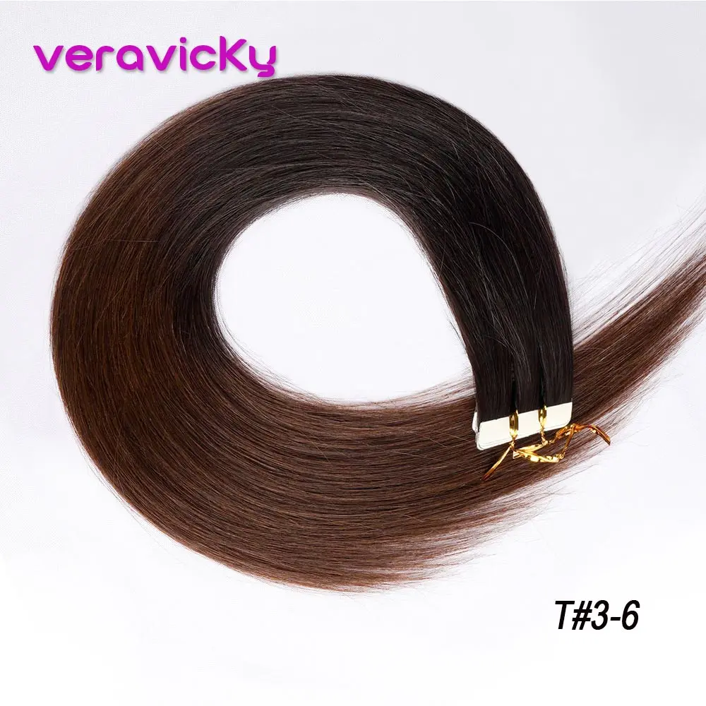 T36 Накладные волосы Remy на ленте, цвет, натуральные человеческие волосы, накладные волосы, Омбре, блонд, бесшовные волосы на ленте - Цвет: T36