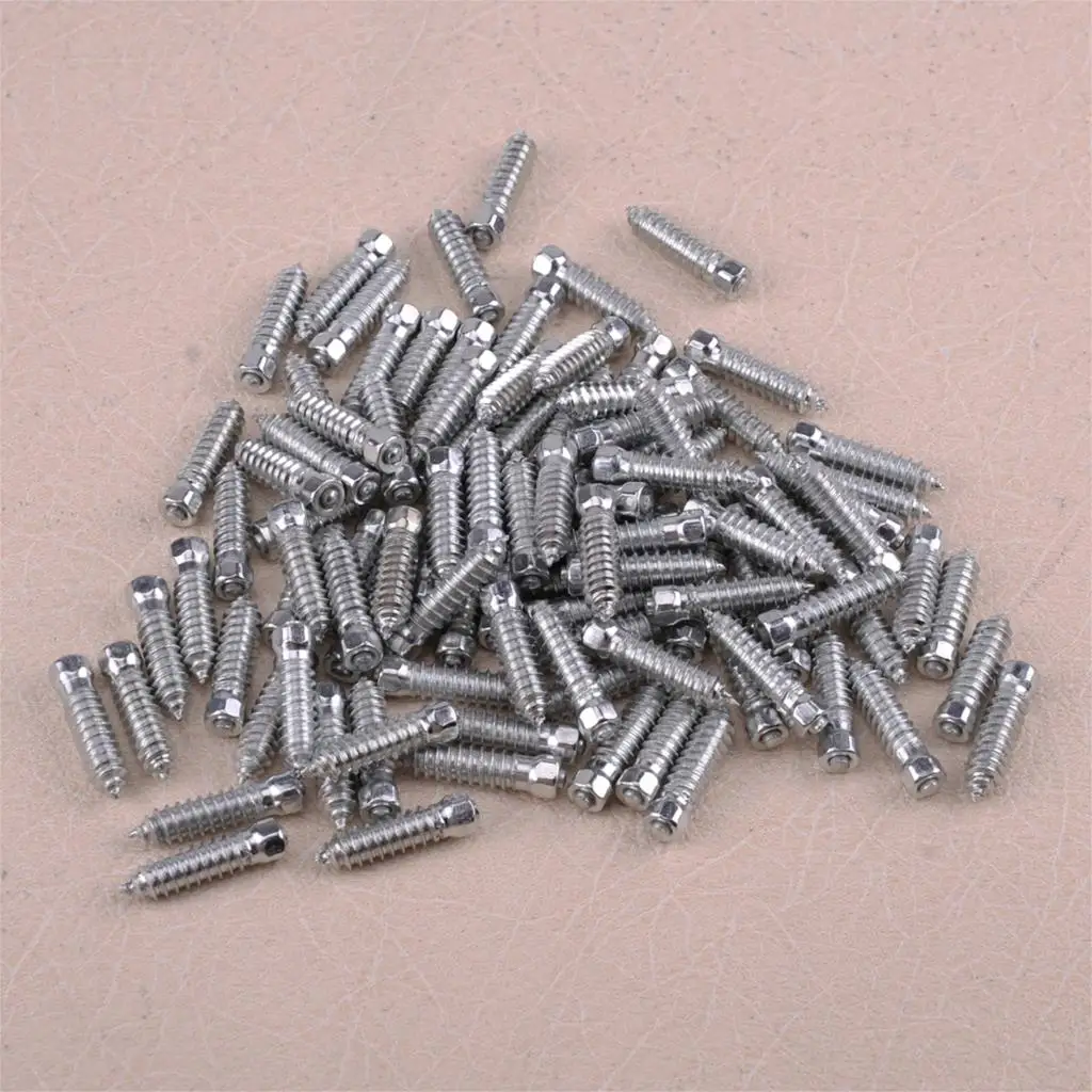

100Pcs Car Motorcycle Tungsten Carbide Tires Screw Snow Spikes Wheel Chains Studs 25x6mm