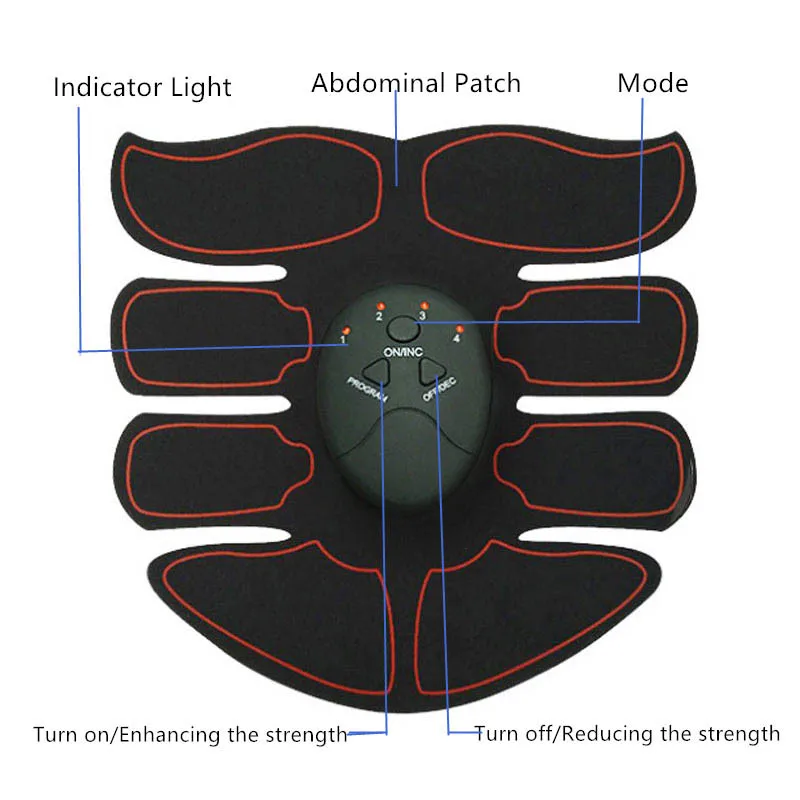 

EMS беспроводной стимулятор мышц умный фитнес тренировка живота Электрический потеря веса наклейки для тела пояс для похудения унисекс