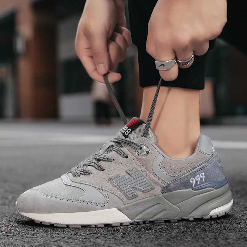 

2021 High Quality Men's Shoes Leather Men's Balance Running Shoes Fashion Sports Shoes Outdoor Fitness Jogging Casual Shoes