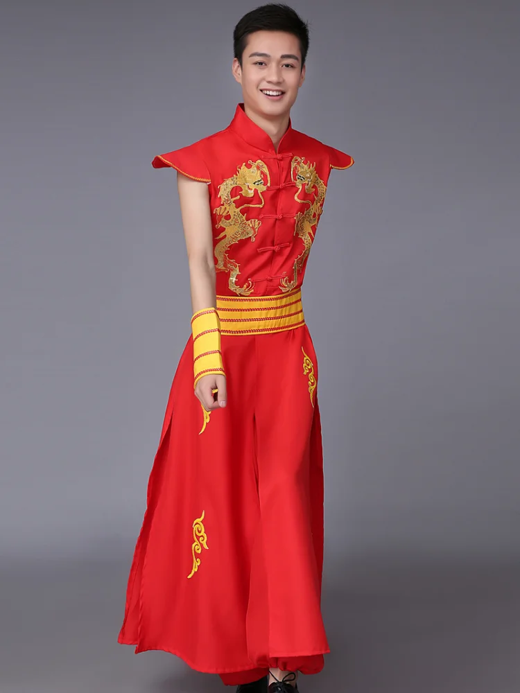 Костюм китайского народного танца для мужчин костюм дракона молодежные