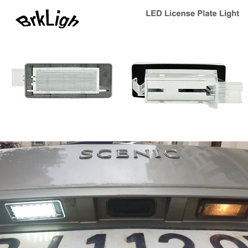 

2PcsNo Error LED License Plate Light Number Lamp Auto Parts For Renault Grand Scenic Laguna Sport Tourer Espace Latitude Fluence
