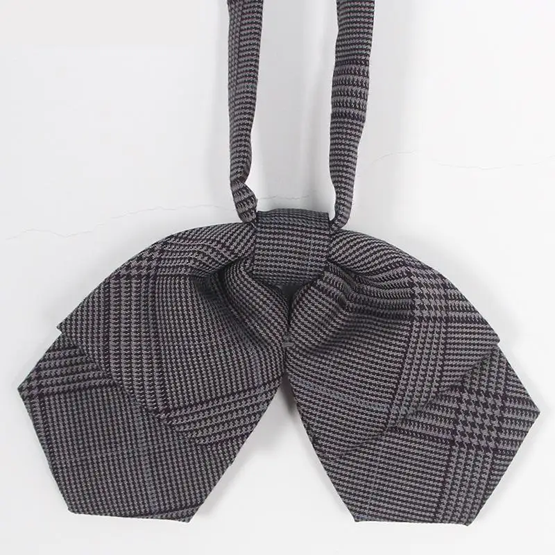 

Fashion Jk Uniform Sailor Suit Stripe Lattice Double Layer Bow Tie School Professional Uniform Student Bow Tie Shirt Accessories