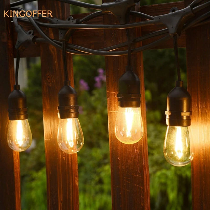 Водонепроницаемый подвесной светодиодный наружный струнный светильник Edison