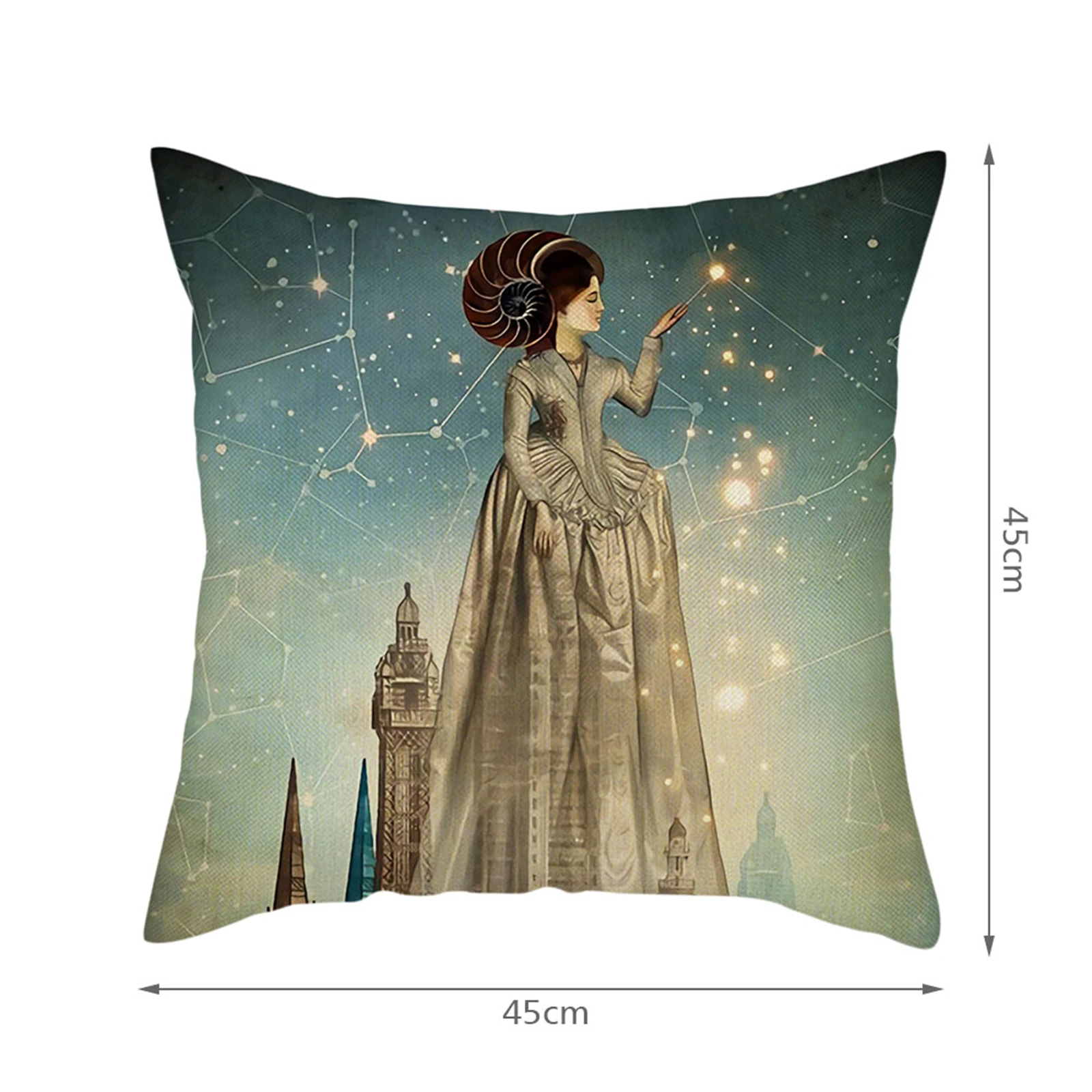 

Cushion-Cover Girl Cartoon Abstract Style Linen Cushion Cover for Bed Cases for Sofa Pillows Cases Living Decoration 45x45