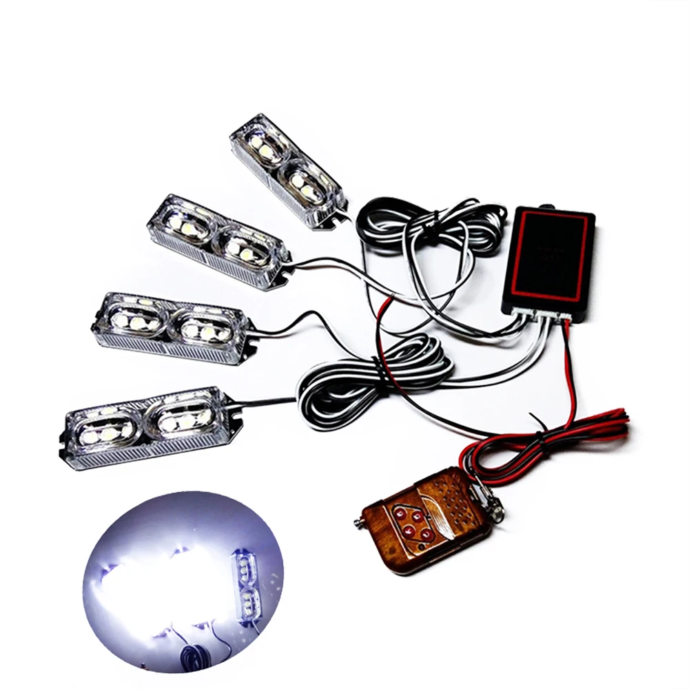HEHEMM 4 X 6 LED Strobe Warning Light Car Flash Lamp for Emergency Vehicles 24W Red Blue | Автомобили и мотоциклы