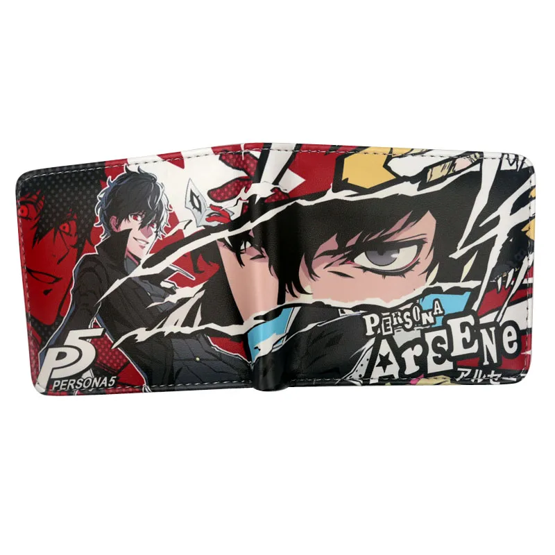 Персона 5 Косплей Чехол-бумажник с рисунком Двойные кошельки из искусственной