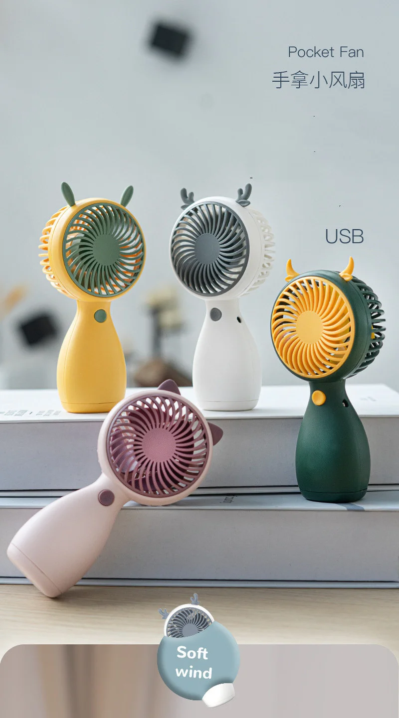 

New Handheld Small Fan Cute 4 Colors Portable Lanyard Mini Desktop Student Usb Charging Fan 2021 Summer Fashion Hot Sale Fan