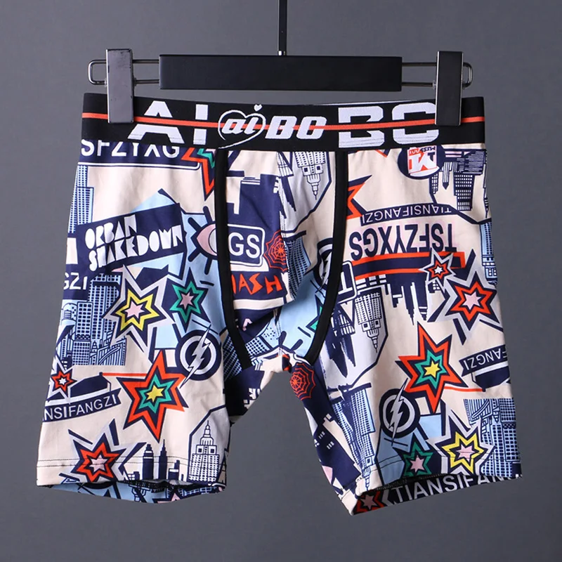 

AIIOU Sexy Panties Cotton Underwear Men Boxer Shorts Casual Sleep Underpants Camouflage Print Homewear Pouch Boxer Underwear
