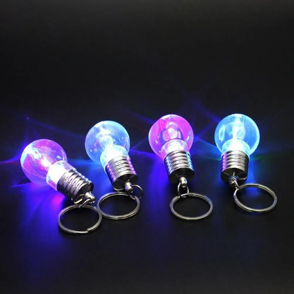 

Mini Color Changing LED Keychain Flashlight Battery Powered Light Bulb Lamp Key Ring Keychain Xmas Gift