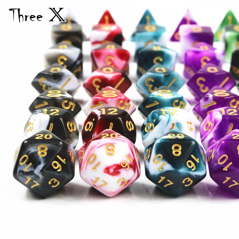 Высококачественный набор D4 D6 D8 D10 D12 D20 кубик для настольной игры Dados De