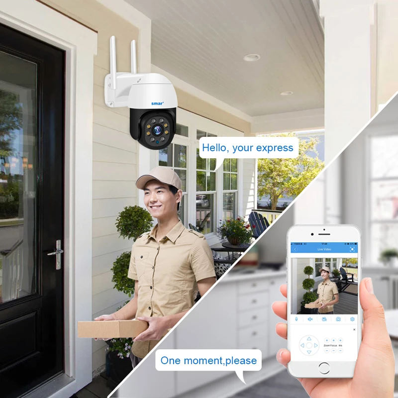 smar 1080p ptz wifi ip camera outdoor 4x digital zoom ai human detect 2mp wireless camera h 265 audio security cctv camera onvif free global shipping