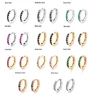 8 мм Красочные чешские серьги женские шикарные круглые кольца циркониевые серьги-гвоздики с золотым наполнителем хрящи спиральный для хряща
