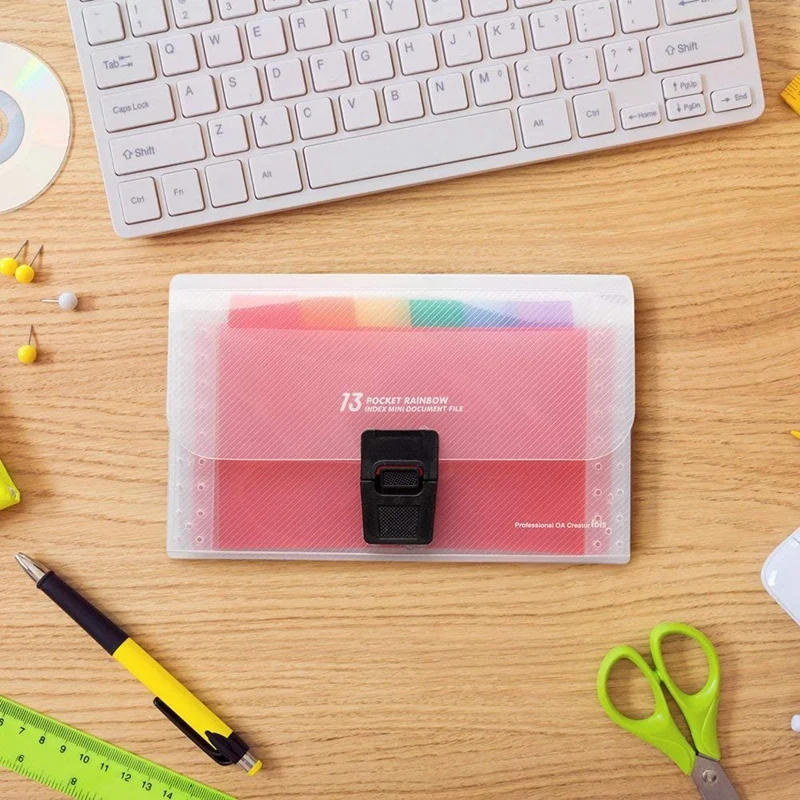 

5 Pack Expanding File Folder, A6 Accordion Folder Receipt Organiser Wallet Case with Labels Index for Bills Cards Coupon