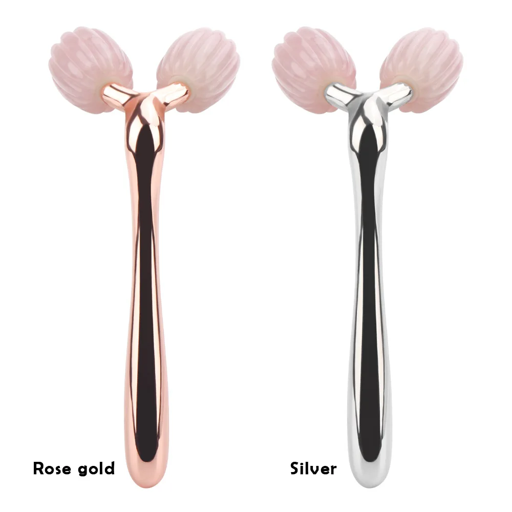 

3D Face Lift Massager 24k Gold Face Lift Bar Jade Roller Facial Massage Guasha Board Natural Rose Quartz Beauty Skin Tools