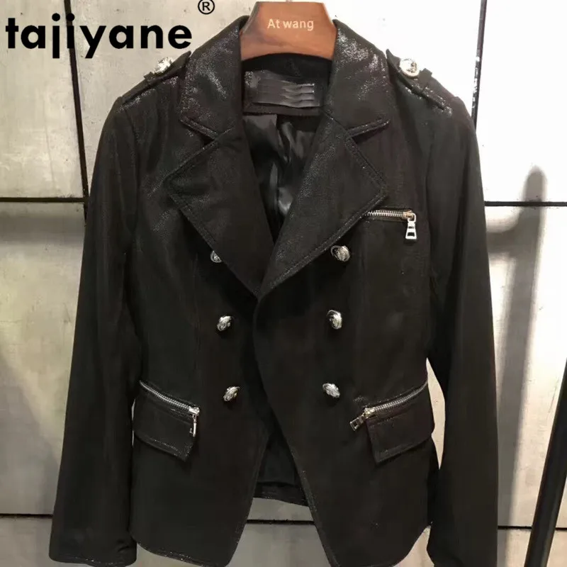 Пальто из 100% овечьей кожи Сезон весна-осень Куртка натуральной Женская одежда 2020