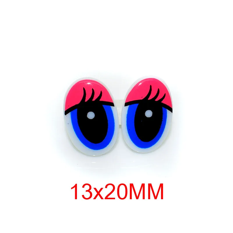 13x20mm pink 40 шт. новые Мультяшные пластиковые безопасные игрушечные глаза ресницы куклы глаза игрушки Аксессуары для DIY плюшевые куклы Животные Кукольное изготовление - Цвет: 13x20mm pink