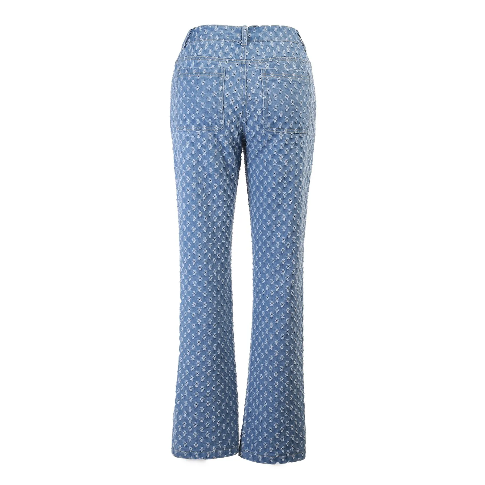 

ISHOWTIENDA Women's Fashion Street Style Hole Loose High Waist Wide Leg Jeans Pants Loose Full Length