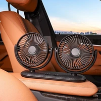 1224v portable mini car fan 360 degree all round adjustable auto air cooling dual head usb fans quiet small desktop fan