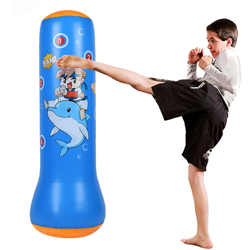 

Newly Inflatable Boxing Bag Free Standing PVC Boxing Pillar Tumbler Column Fitness for Children Home Training S66