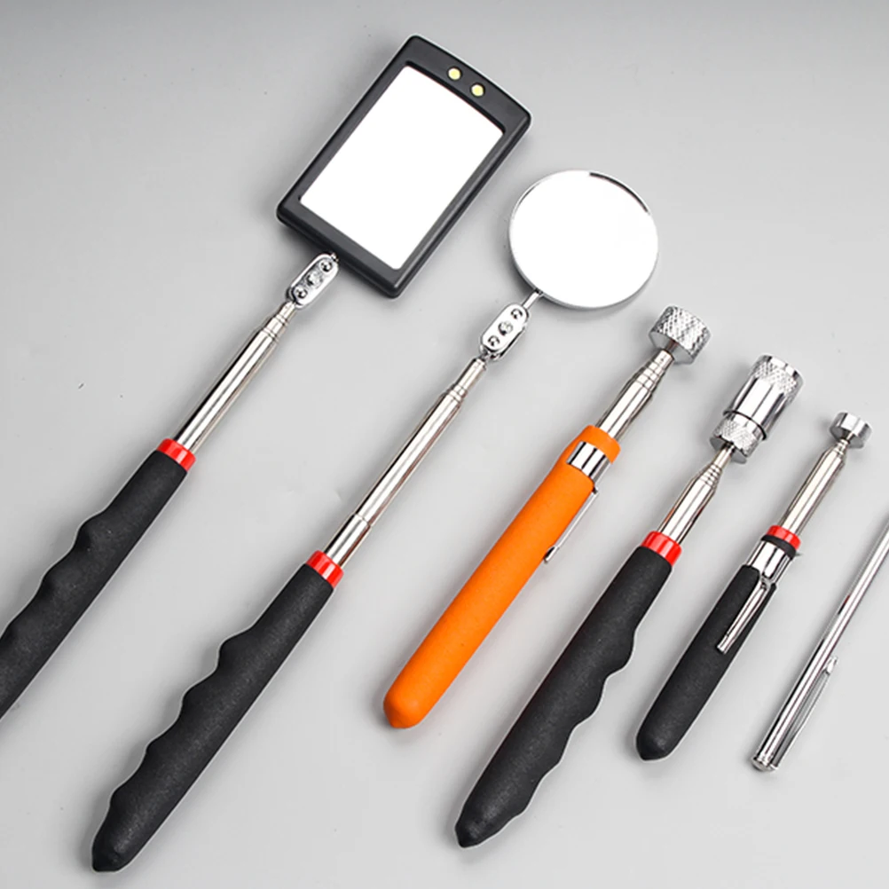 

5Pcs Car Bottom LED Telescopic Inspection Mirror Amplification Detection Mirror LED Emergency Lamp Outdoor Lights with battery