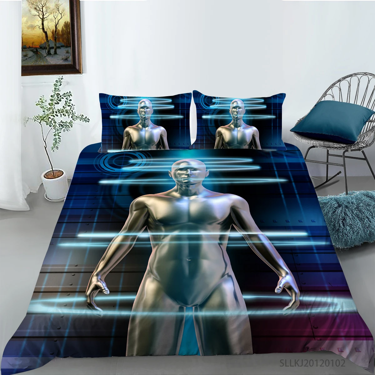 

Hot sale Sense of Technology 3D Human Body Printing Bedding set Duvet Cover with Pillowcases Twin Full Queen King sizes