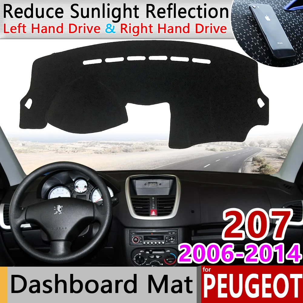Для peugeot 207 207cc 207sw CC SW RC 2006~ Противоскользящий коврик для приборной панели солнцезащитный коврик защитные аксессуары с покрытием 2010 2013