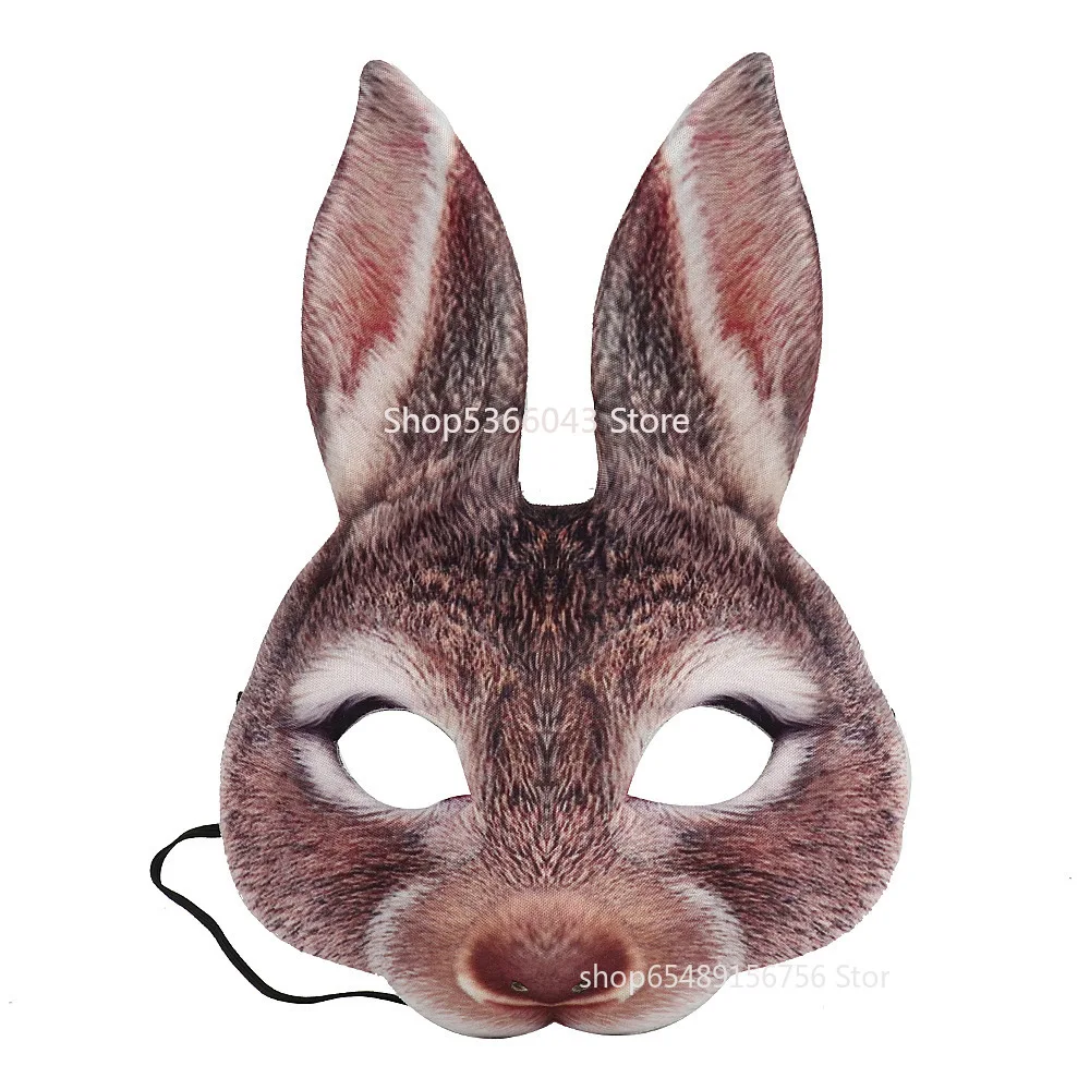 

Anime GNHYLL 3D Party Rabbit Mask Realstic EVA Animal Masks Cosplay Masque Halloween Masquerade Acessories Party Gift Prop