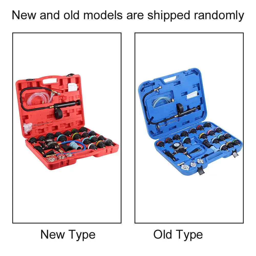 

28pcs Car Water Tank Leak Tester Cooling System Detector Tool Kit automobiles Rubber nylon Universal