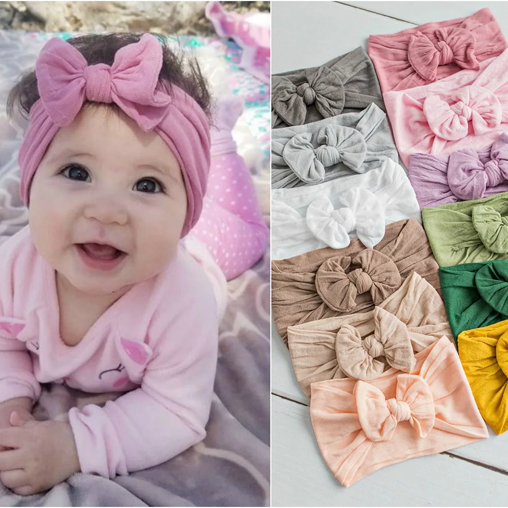 

1PC Newborn Headband Infant Hair Accessories Bows Kids Headwear Rabbit Ear Hairband Turban Headwrap Gift Toddlers Bandage Ribbon