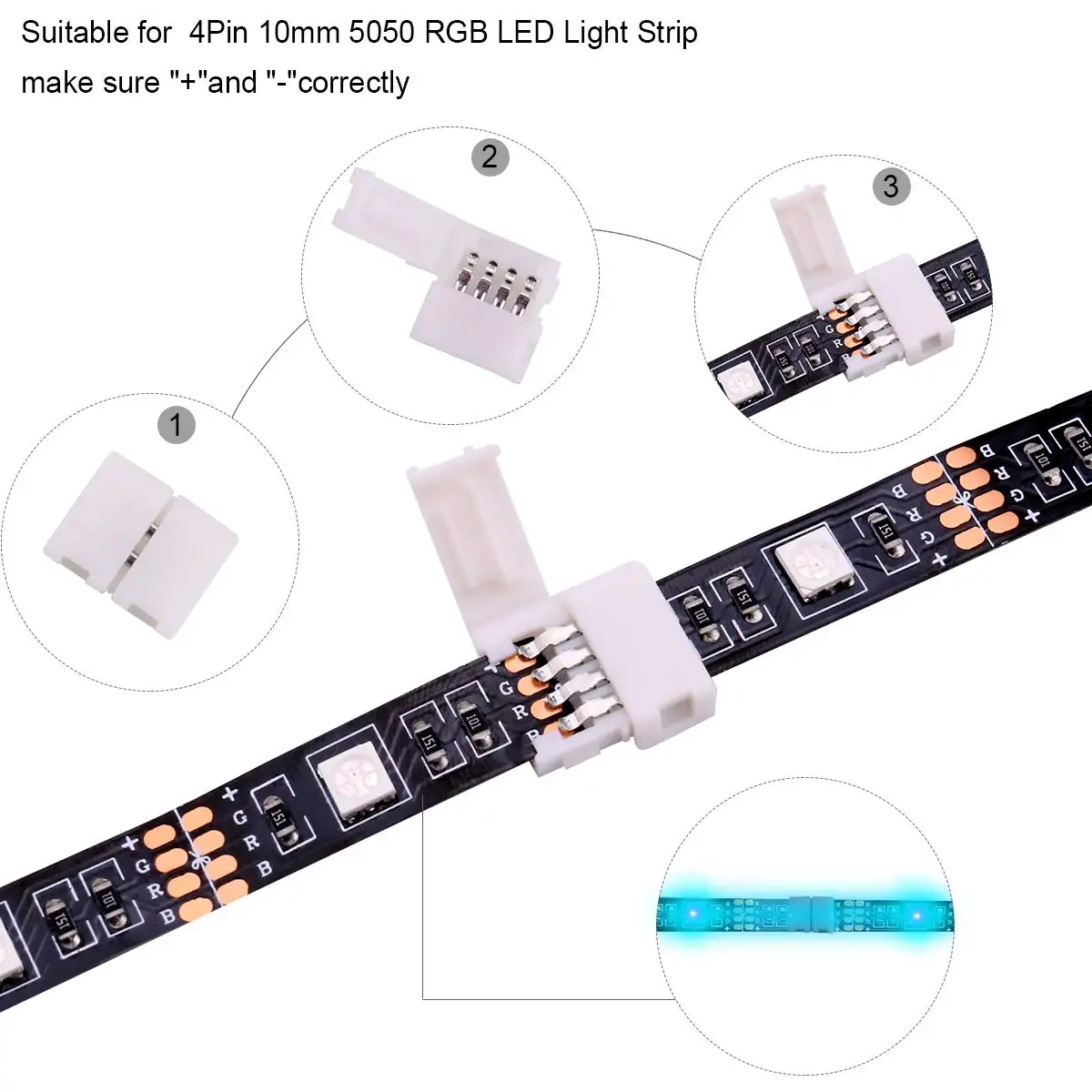 RGB 3528 5050 4Pin светодиодный светильник комплект ленточных соединителей PCB кабель PCB Зажим адаптер, предоставляет Большинство деталей для DIY