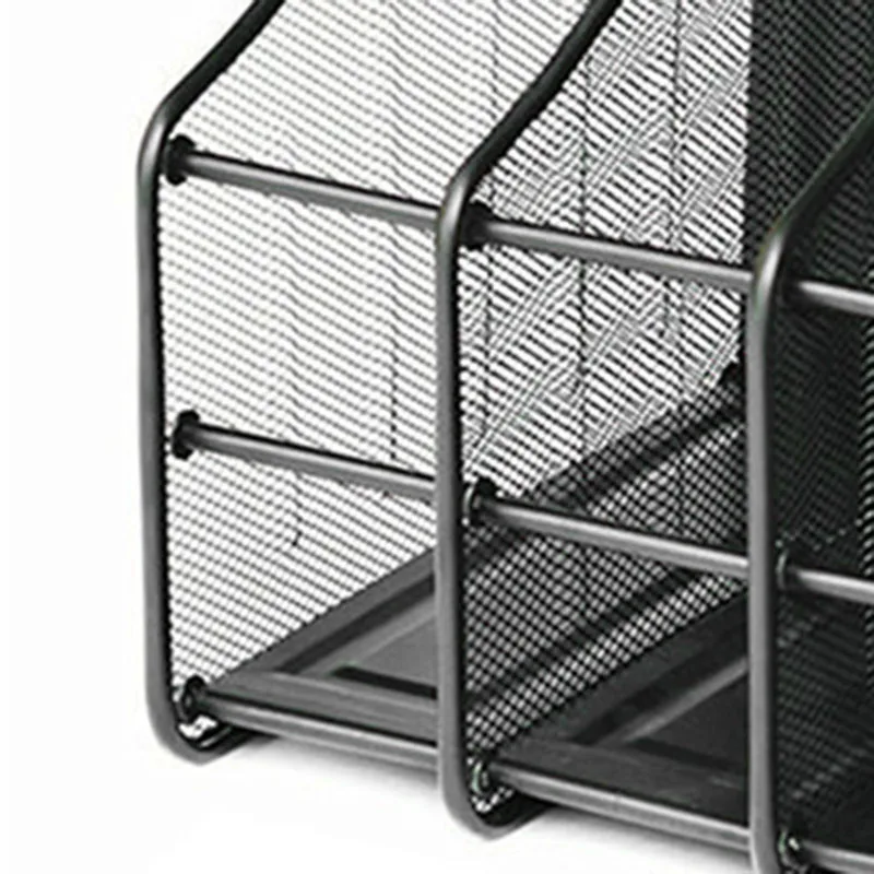 

azine File Rack, 4-Section Metal Durable and Strong File Desk Storage Rack, Suitable for Office, Home, Net Box Design