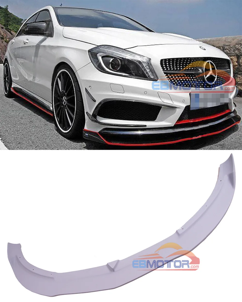 Окрашенный Z стиль передний спойлер для Benz A CLASS W176 A250 A260 A45 Amg Pakage M008F|Панар-штанги| |