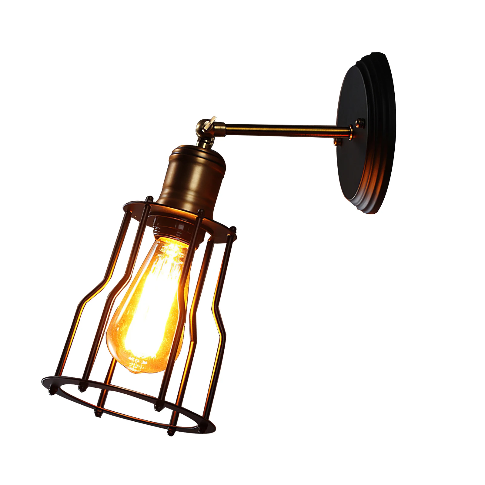 Настенное бра в стиле ретро с проволочной клеткой регулируемый настенный