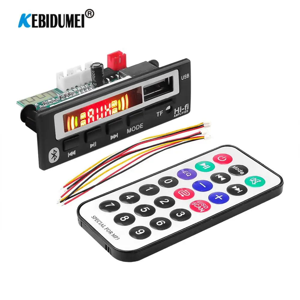 Bluetooth 5.0 MP3 WMA Decoder Board Player Car Audio USB TF FM Radio Module Wireless 5V 12V Remote Control For | Автомобили и