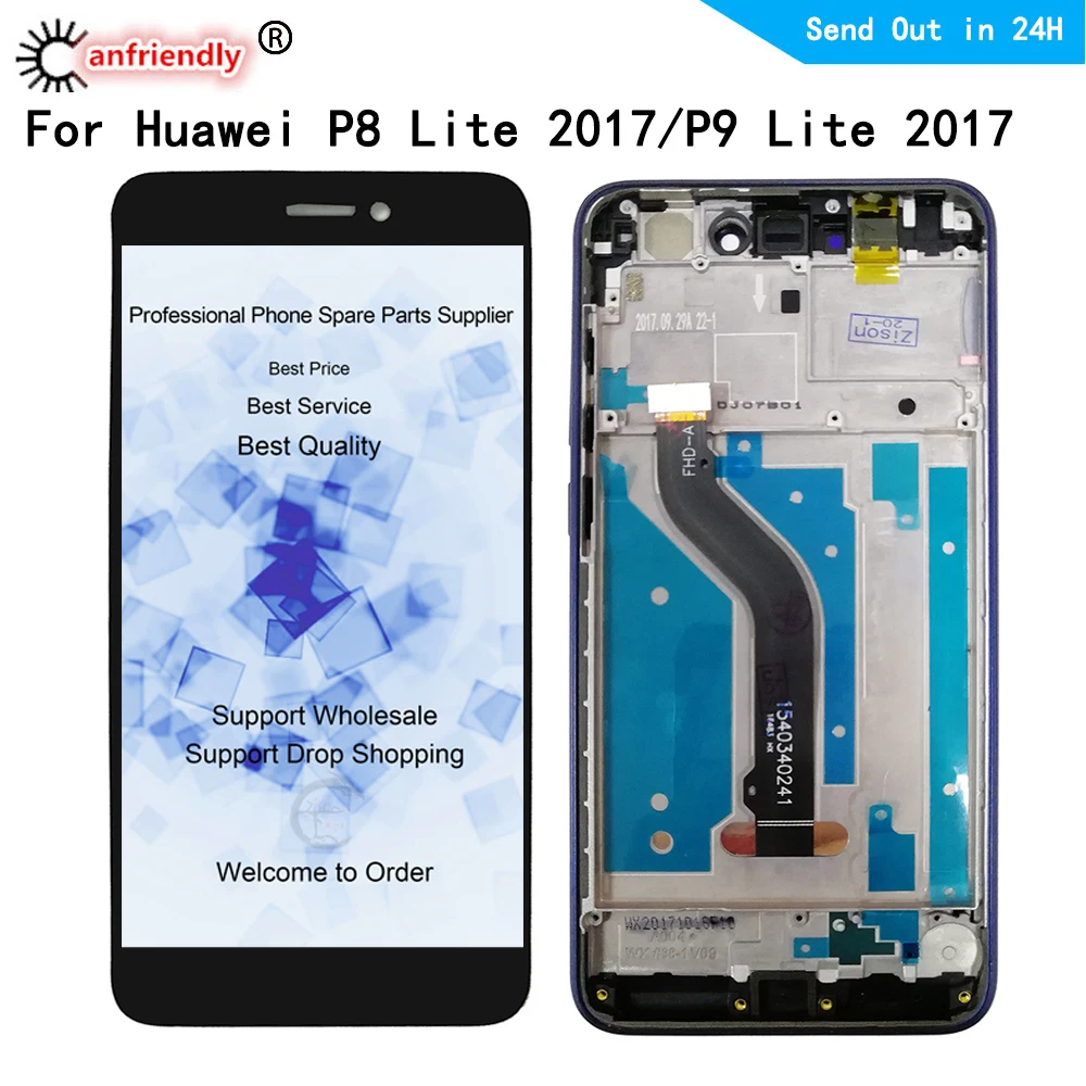 

For Huawei P8 Lite 2017/P9 Lite 2017 PRA LA1 LX1 LX2 LX3 LCD Display+Touch Screen Digitizer Assembly For Huawei honor8 lite