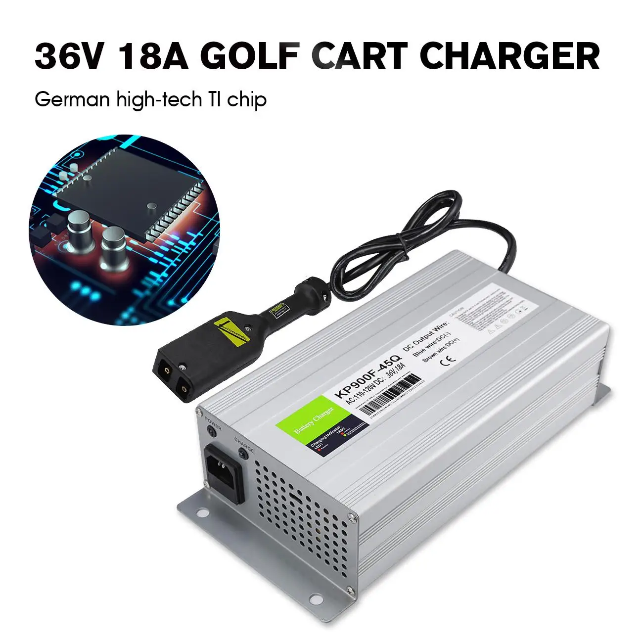 

36V 18 Amp Crows Foot Battery Charger for EZ-GO TXT Golf Cart Club Car Yamaha Trickle Charge LED Display