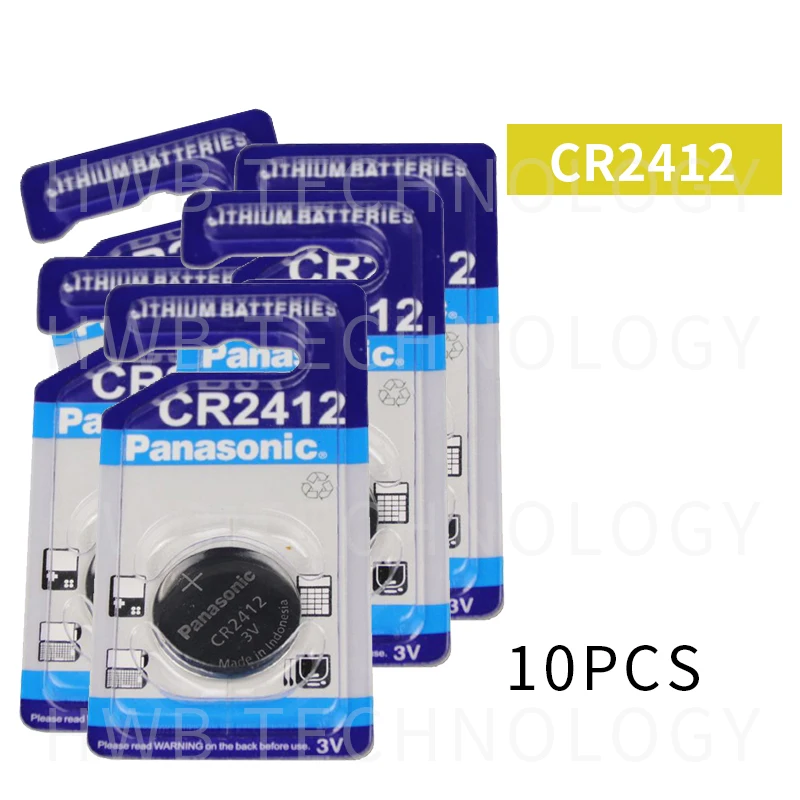 10 шт. для цифрового фотоаппарата Panasonic CR2412 3V литиевой часы информационные Брелоки для ключей Батарея для часы swatch для автомобиля LEXUS контроллер