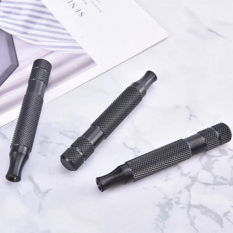 

Double Edged Razor Handle Safety Razor Stainless Steel Knurling Handle