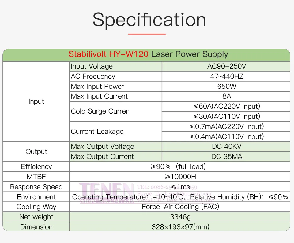 HY-W120 120 Вт CO2 лазерный источник питания 110 В 220 В Универсальный PSU 100 Вт Co2 лазерный источник для лазерной гравировки и резки