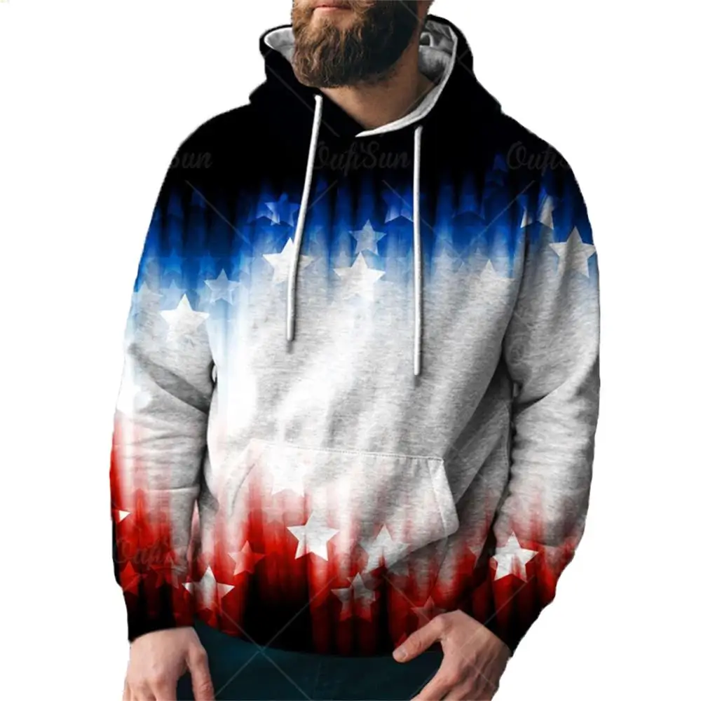

2021 Fleece Fun Design USA Flag 3d Eagle Hoodie Fashion Men's And Women's Sports Streetwear Skateboard Autumn Pullover