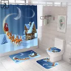 Рождественская занавеска для душа, 134 шт., из полиэстера