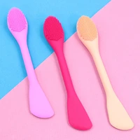 double side silicone facial cleansing brushes face mask brush mask mud mixing brush tool soft women skin face care tool