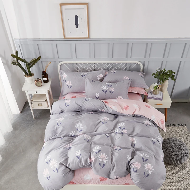 

OXYGEN Cotton Bedding Set Printed Duvet Cover Twin Full Queen King Size Bed Sheet 4pcs Home Textiles Pillowcase
