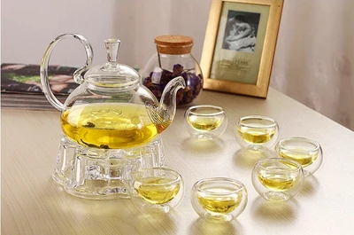 7 шт./компл. высококачественный термостойкий стеклянный чайник 1 шт. + 6