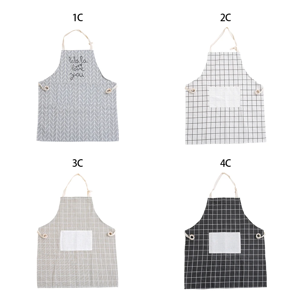 

Catering Cook Geometrical Figure Nordic Wind Cotton Linen Apron English Printed Apron Couple Fashion Kitchen Partner Accessories