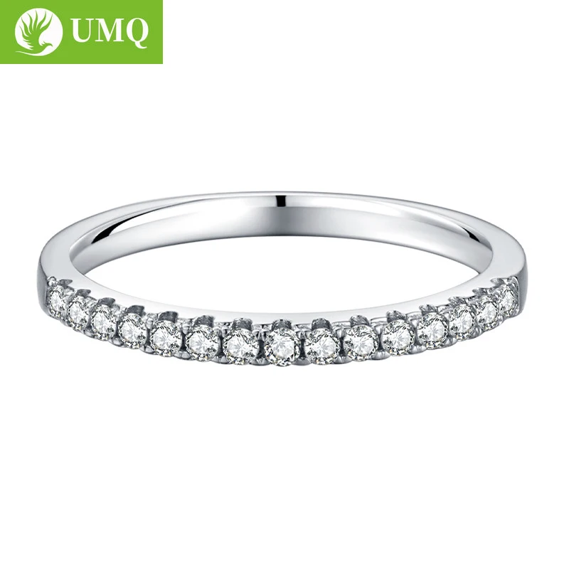 

UMQ Real Moisanite Finger Rings 18K White Gold Color 100% 925 Sterling Silver Sparkling Anniversary Gifts Party Fine Jewelry