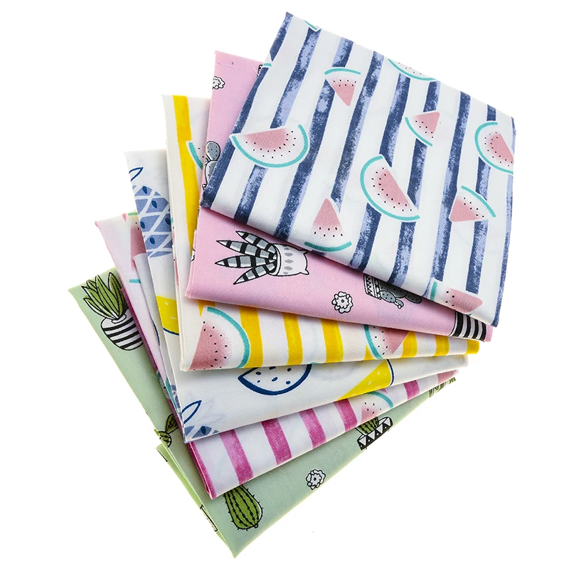 Ткань с фруктами группа кактус ткань шесть штук хлопчатобумажной ткани 40cmx50cmDIY