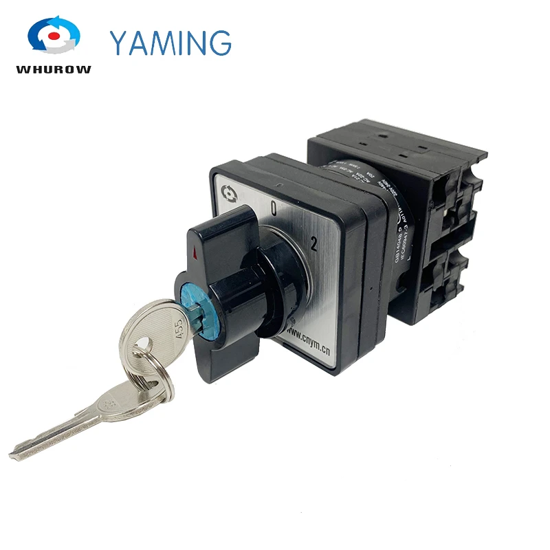 Поворотный кулачковый переключатель 3 положения с ключом 2 полюса 690 В 20 А