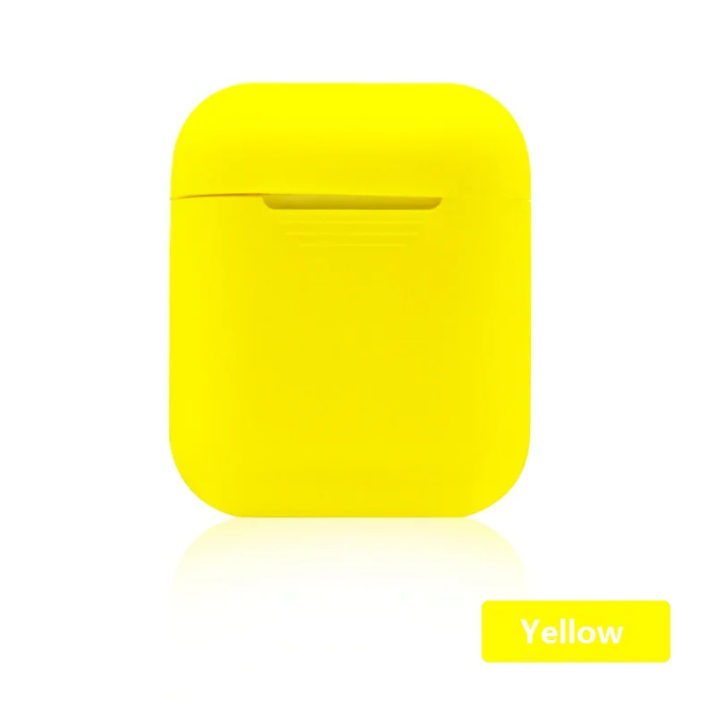 Yellow ТПУ силиконовый Bluetooth беспроводной чехол для наушников Защитный чехол для Airpods кожа аксессуары для Apple Airpods зарядная коробка - Цвет: Yellow